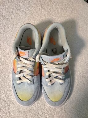 Nike Kids Tie-Dye Low Top Sneakers - Pastel Blue & Orange